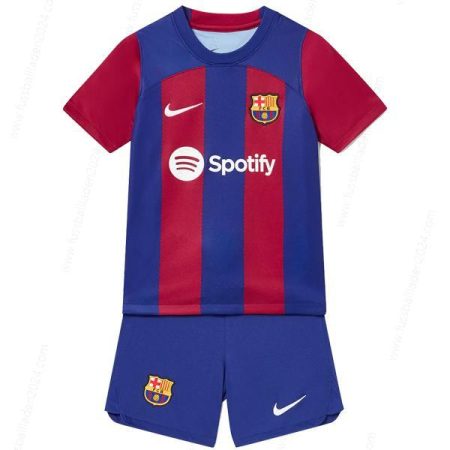 Günstige Barcelona Home Kinder Fußball Trikotsatz 23/24