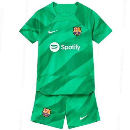 Günstige Barcelona Torwart Kinder Fußball Trikotsatz 23/24 – Grün
